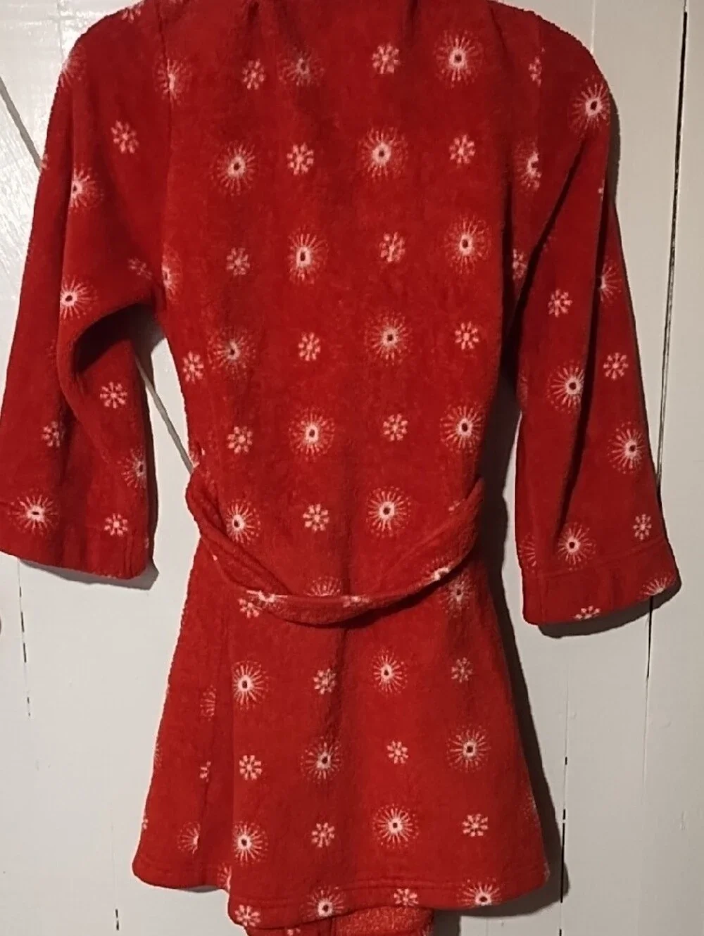 Cat & Jack Red Plush Robe Coat with Shawl Collar Unisex 10-12 Like New